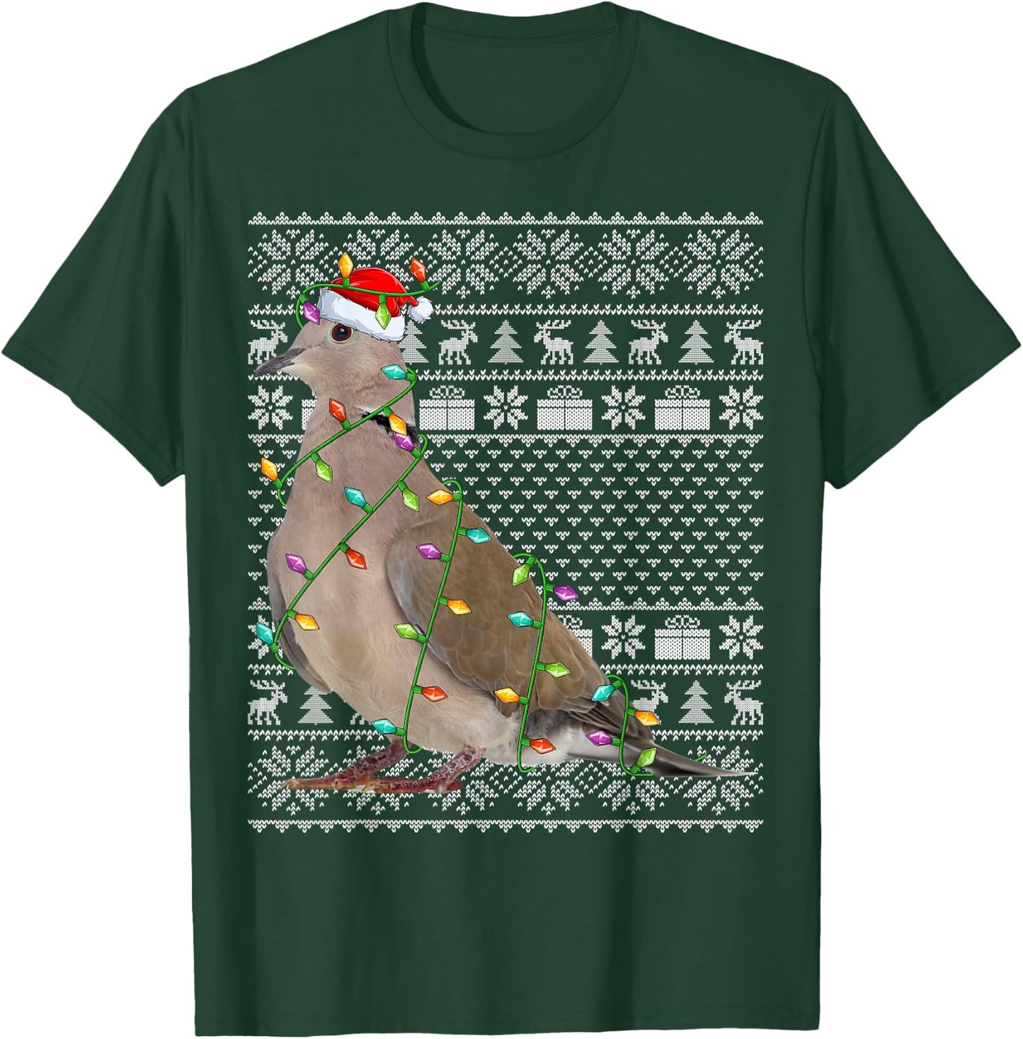 Mourning Dove Bird Lover Santa Ugly Mourning Dove Christmas T-Shirt - T-Shirt | Forest