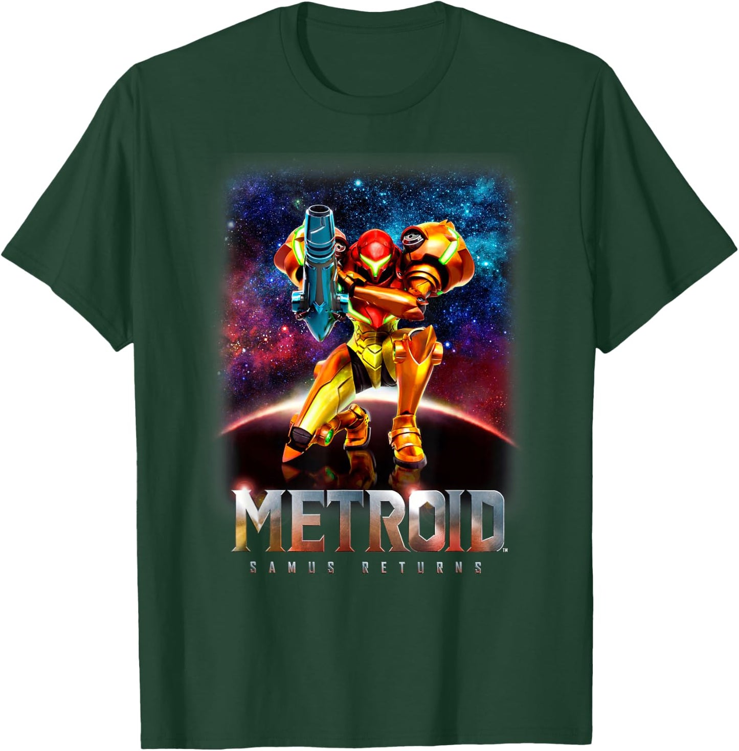 Nintendo Metroid Samus Returns Portrait Graphic T-Shirt - T-Shirt | Forest