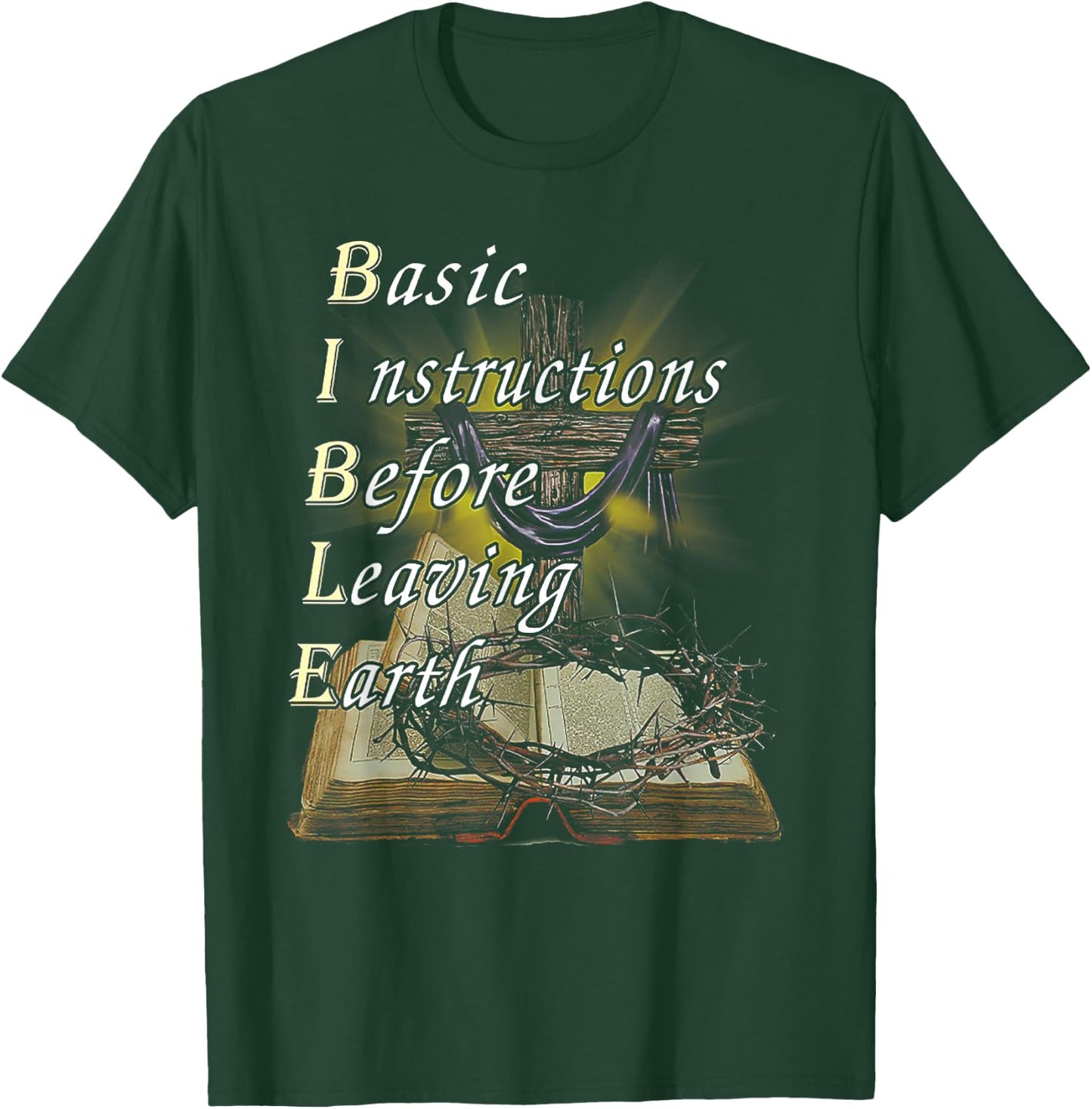 Basic Instructions Before Leaving Earth T-Shirt - T-Shirt | Forest