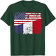 FRENCH ROOTS | Half American Flag | USA FRANCE FLAG T-Shirt - T-Shirt | Forest