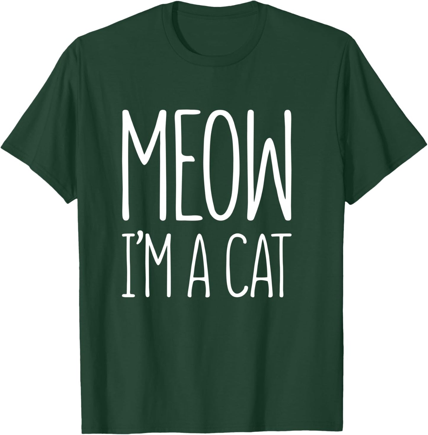 Meow I'm A Cat Shirt Adult Kids Halloween Cat Costume T-Shirt - T-Shirt | Forest