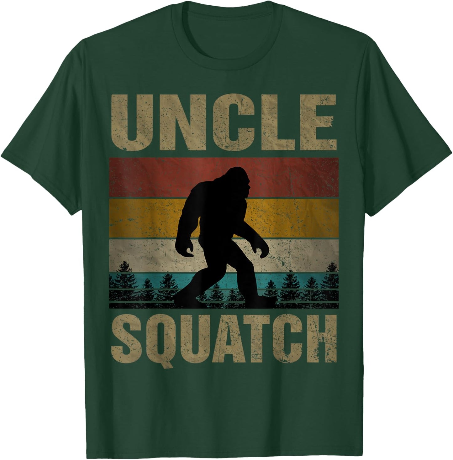 Uncle Squatch Bigfoot Uncle Sasquatch Yeti Family Matching T-Shirt - T-Shirt | Forest