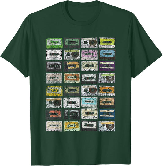 Cassette Tapes 1980s Music Distressed Vintage Look T-Shirt - T-Shirt | Forest