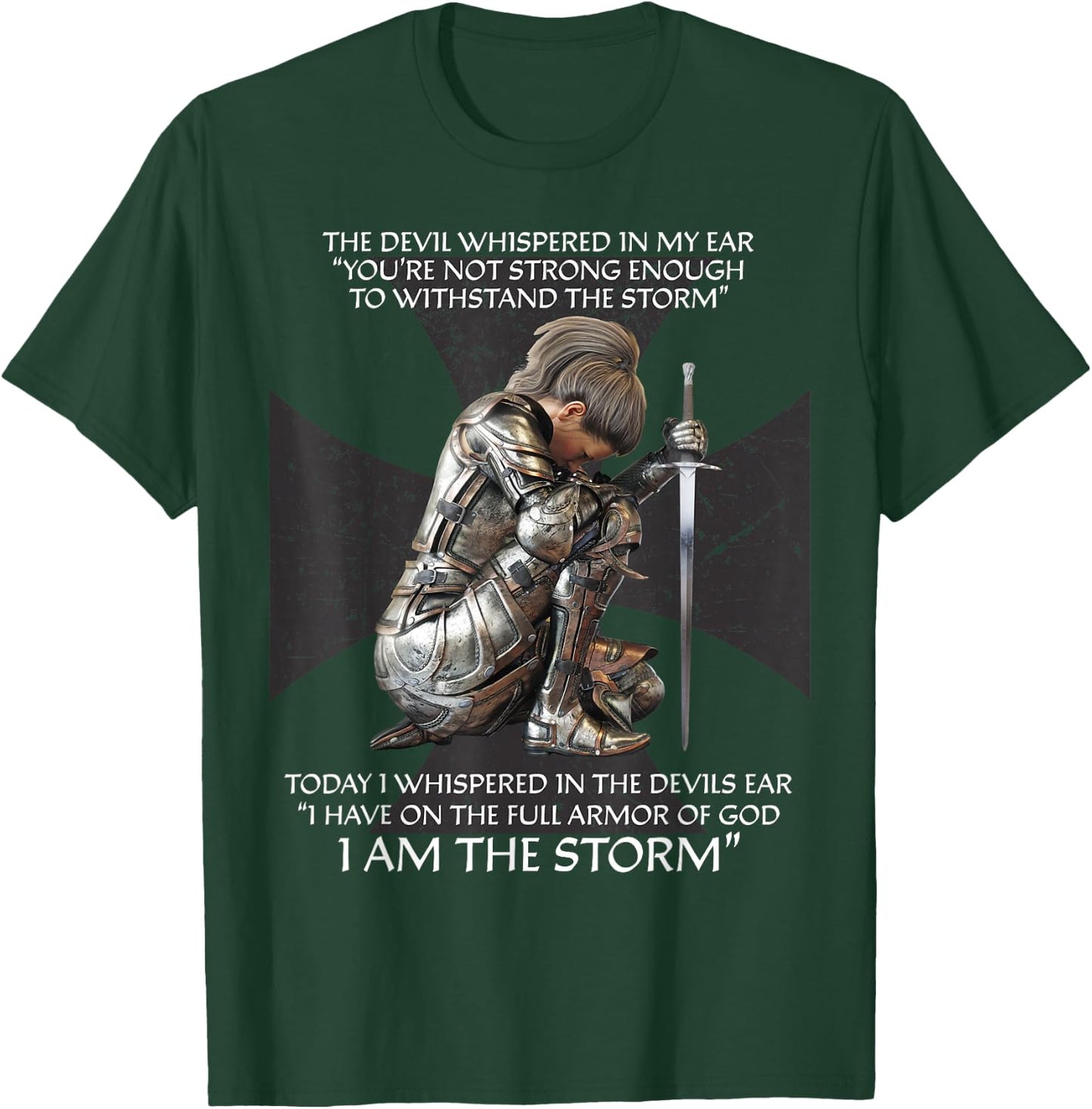 Christian Bible Verse Religious Cross Gifts Women Cute Faith Short Sleeve T-Shirt - T-Shirt | Forest