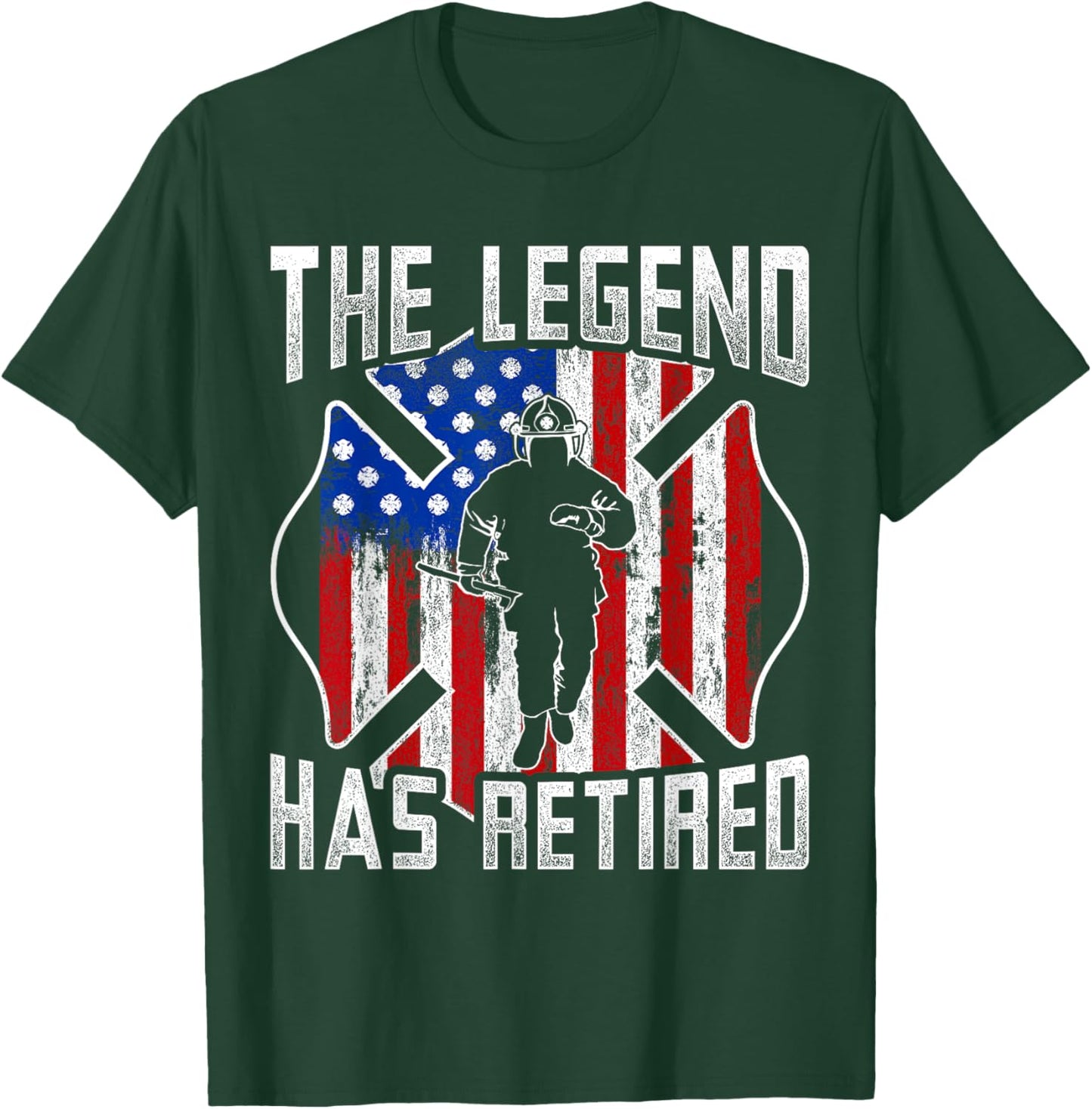 Retired Fireman Firefighter Retirement Gift Firefighter T-Shirt - T-Shirt | Forest