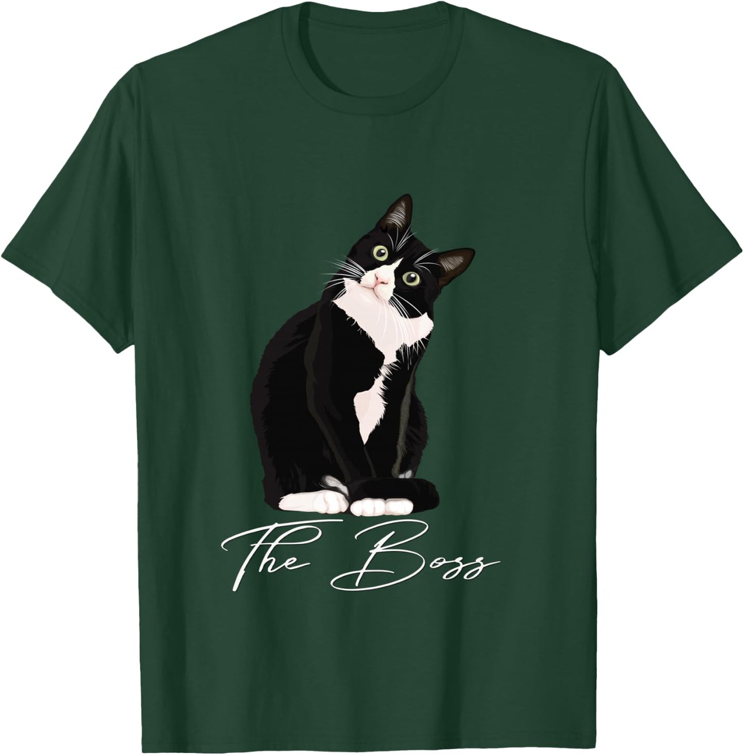 Boss Tuxedo Cat Lovers Funny Shirt for Mom Dad Gift T-Shirt - T-Shirt | Forest