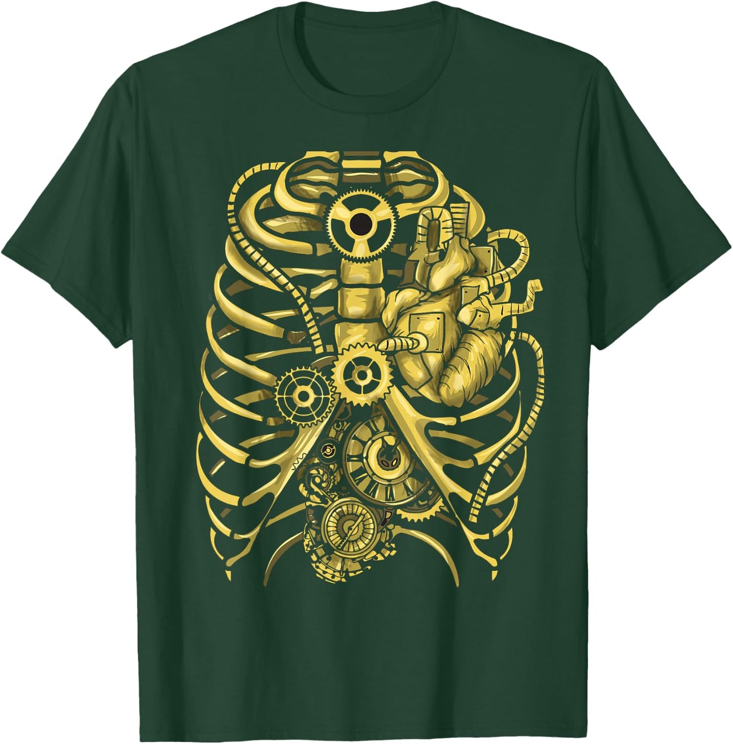 Steampunk Mechanical Chest Gears Men Women Students T-Shirt - T-Shirt | Forest