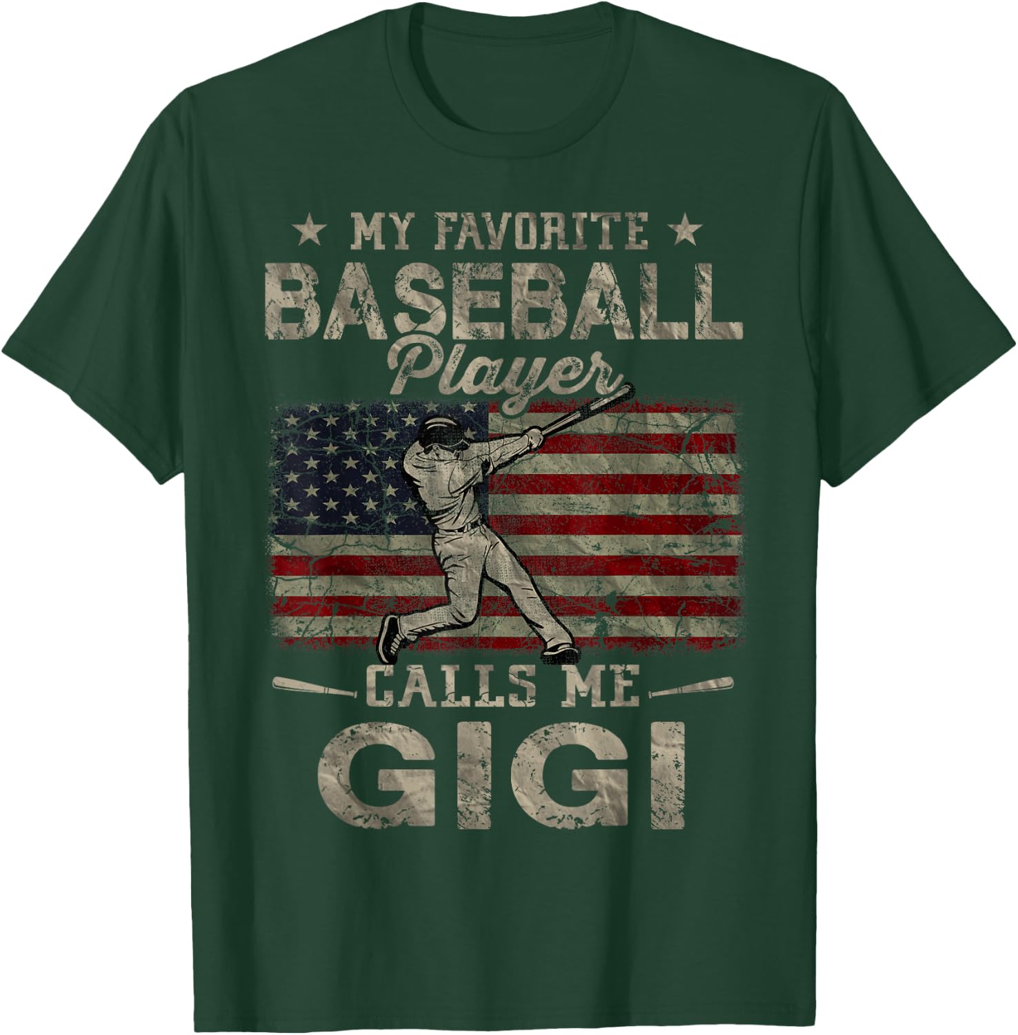 My Favorite Baseball Player Calls Me Gigi Mother's Day T-Shirt - T-Shirt | Forest