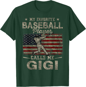 My Favorite Baseball Player Calls Me Gigi Mother's Day T-Shirt - T-Shirt | Forest