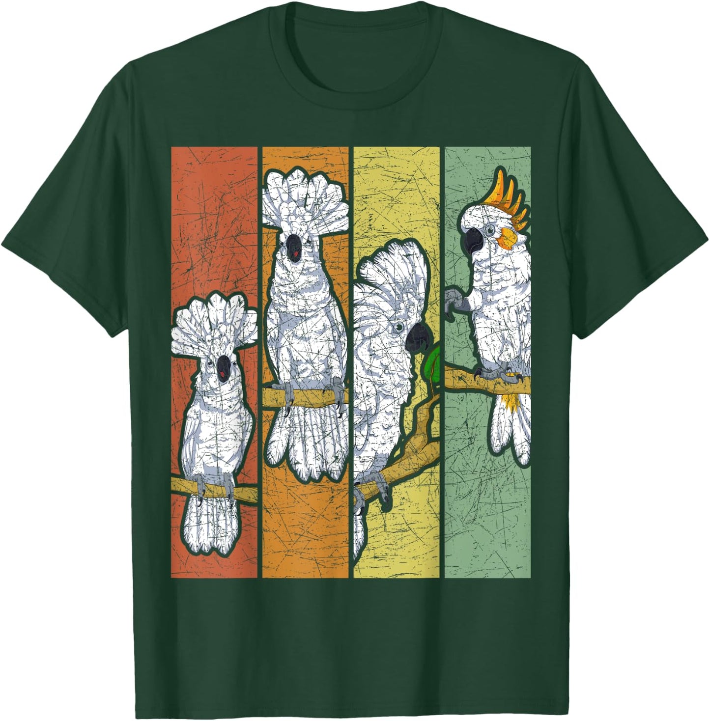 Retro Cockatoo Black T-Shirt - T-Shirt | Forest