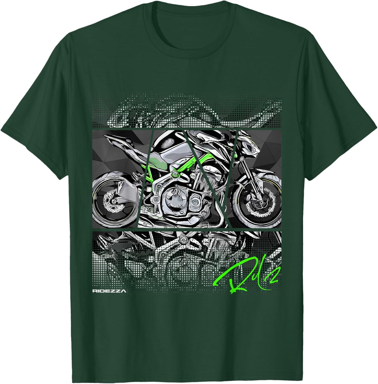 Ridezza Motorcycle Z900 Designed by a Motorcyclist T-Shirt - T-Shirt | Forest