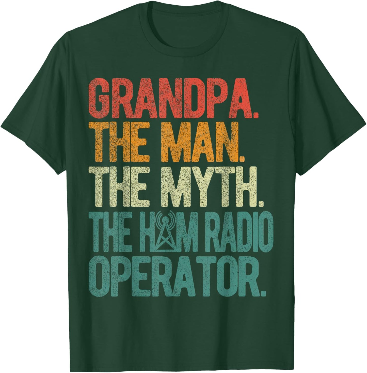 Ham Radio Operator Grandpa Amateur Radio Retro T-Shirt - T-Shirt | Forest