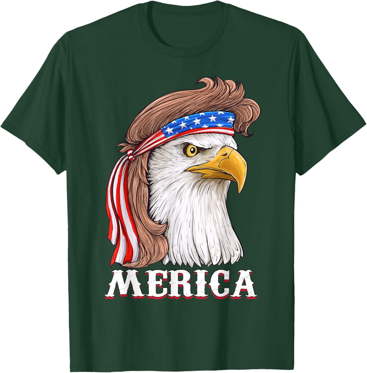 Eagle Mullet 4th Of July USA American Flag Merica T-Shirt - T-Shirt | Forest
