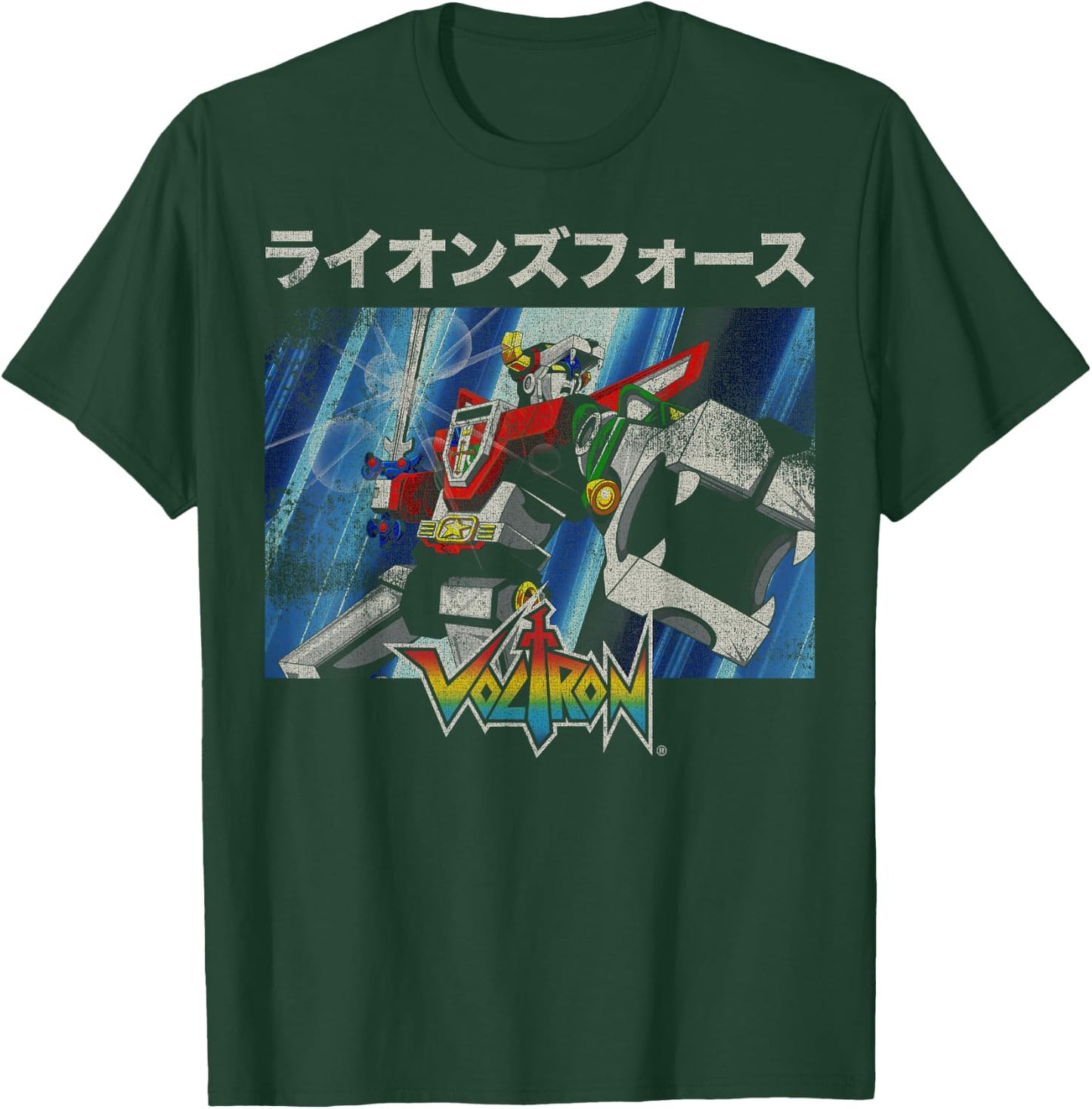Voltron Defender of The Universe Kanji Action Scene Portrait T-Shirt - T-Shirt | Forest