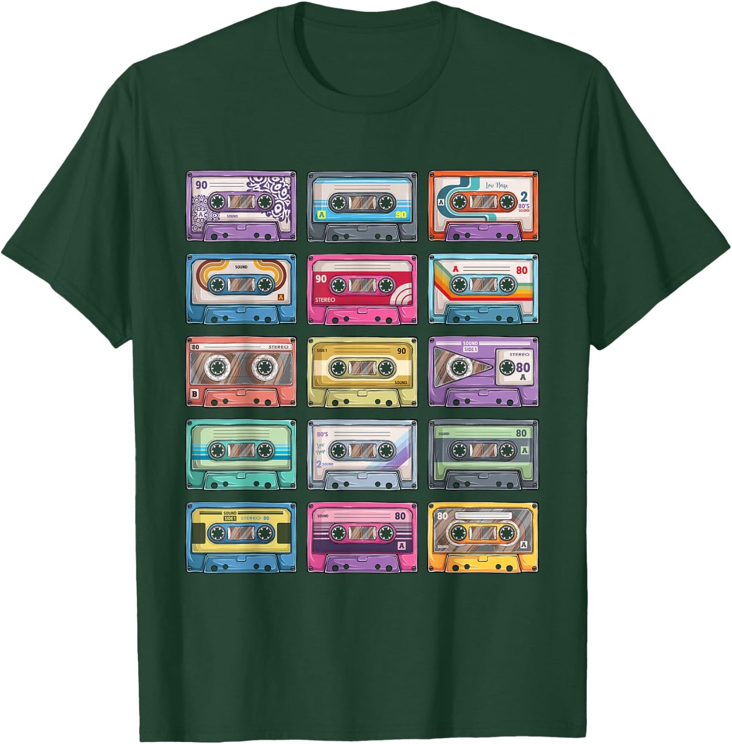 Vintage Cassette Tapes Collection 80's 90's Music Mixtape T-Shirt - T-Shirt | Forest