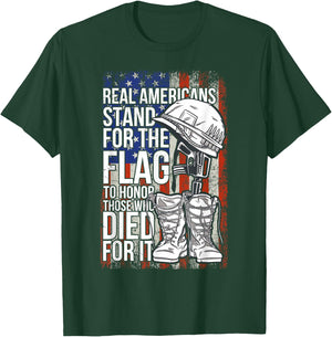 US Veteran veterans day Us Patriot , Black T-Shirt - T-Shirt | Forest
