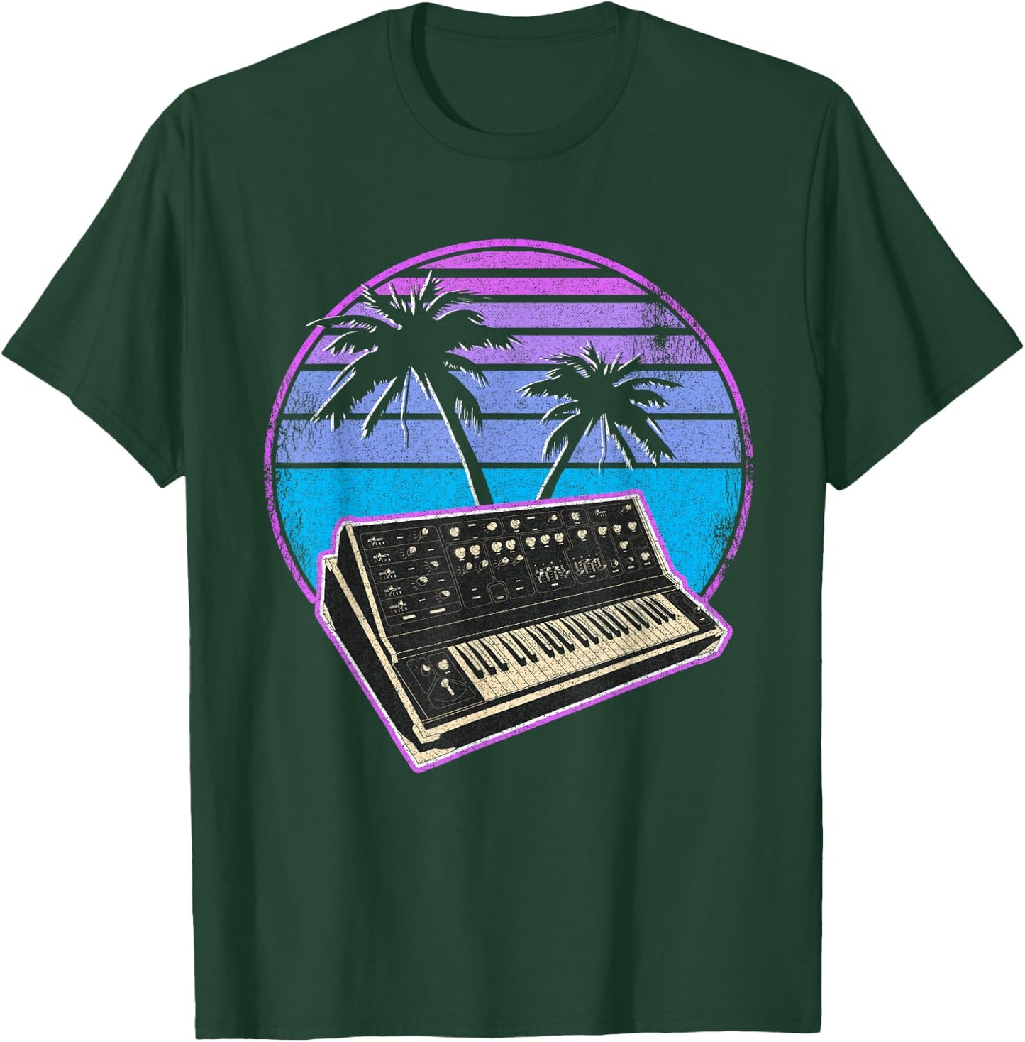 Synthwave Vintage Retrowave Pastel Goth Analog Synthesizer T-Shirt - T-Shirt | Forest