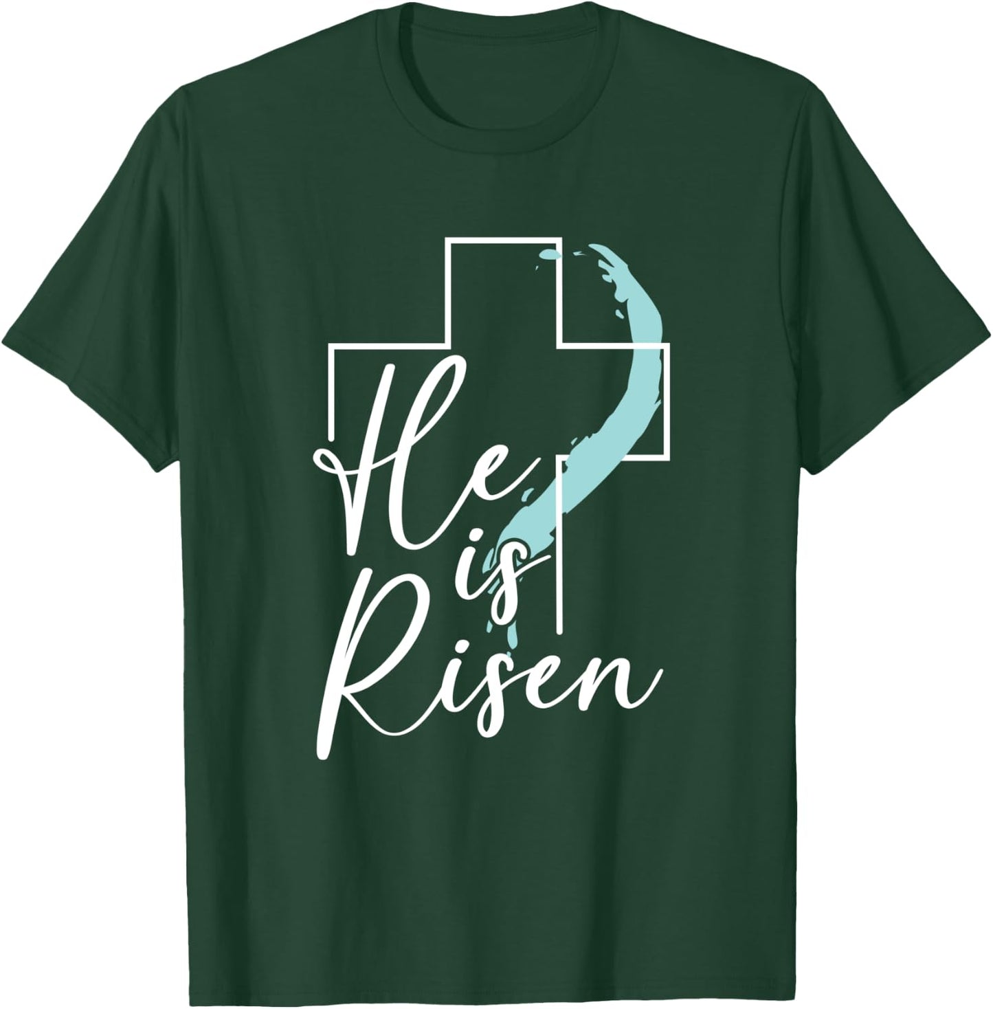 He Is Risen Christian Jesus Easter Bunny Easter Egg T-Shirt - T-Shirt | Forest