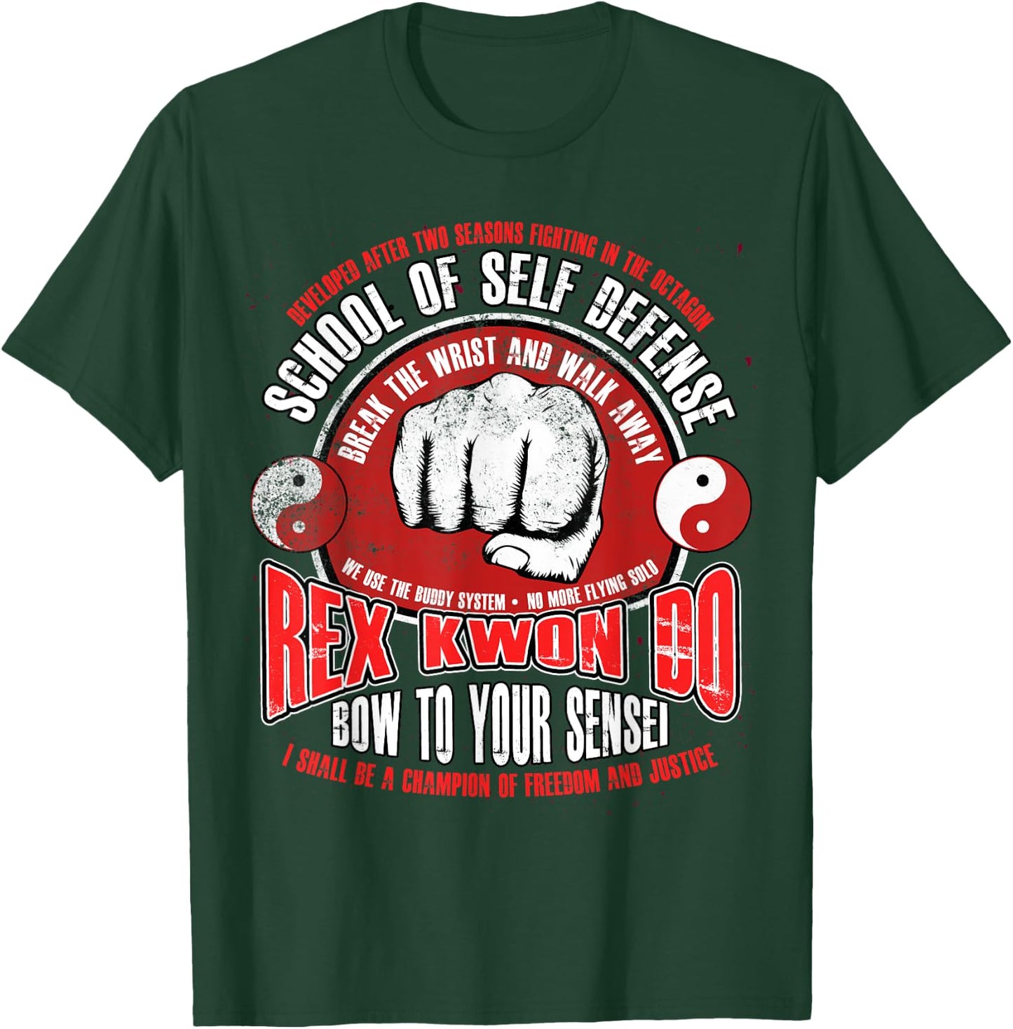 Rex Kwon Do Funny Karate Martial Arts Retro T-Shirt - T-Shirt | Forest