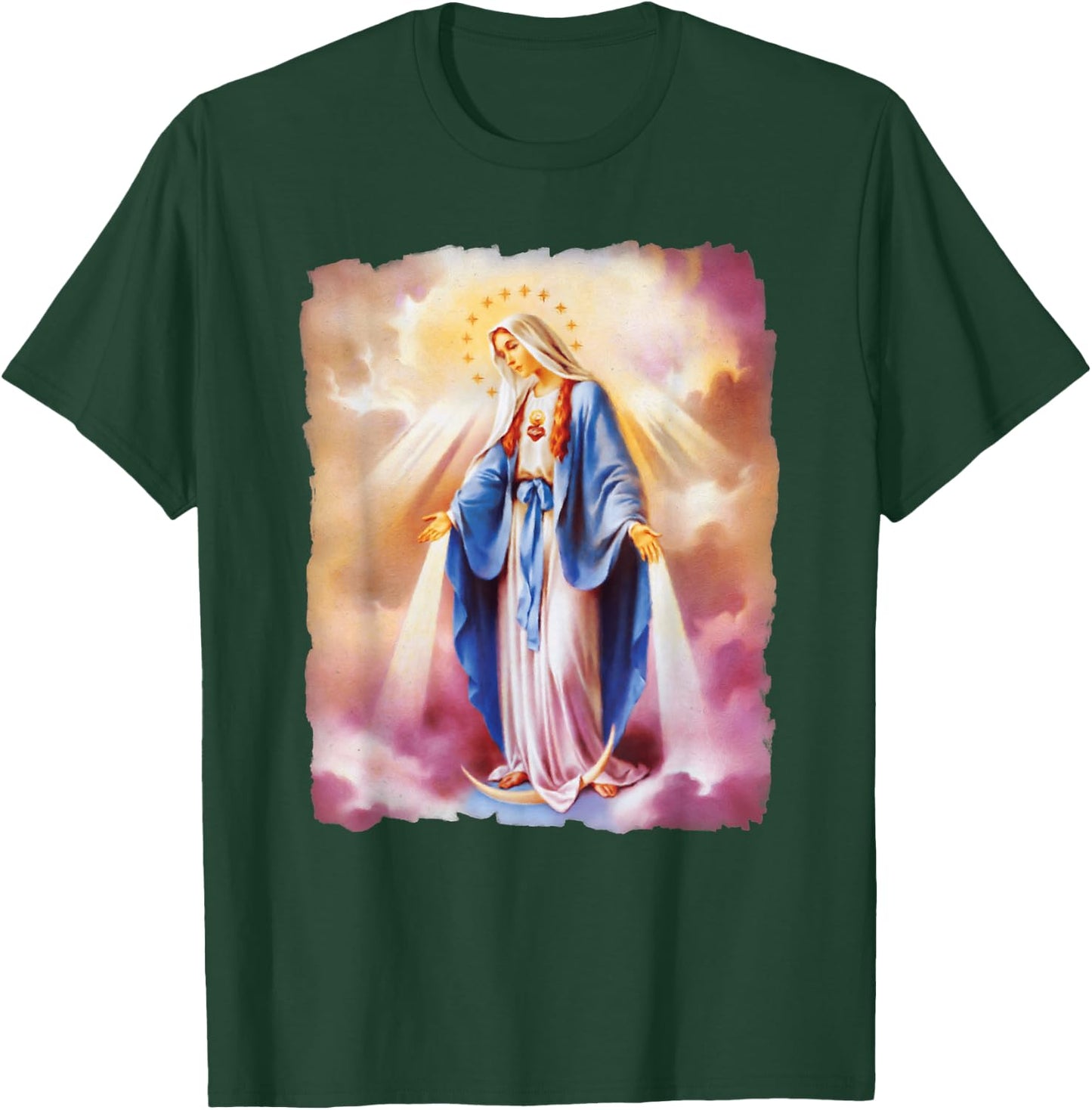 Virgin Mary Catholic Regina Maria T-Shirt - T-Shirt | Forest