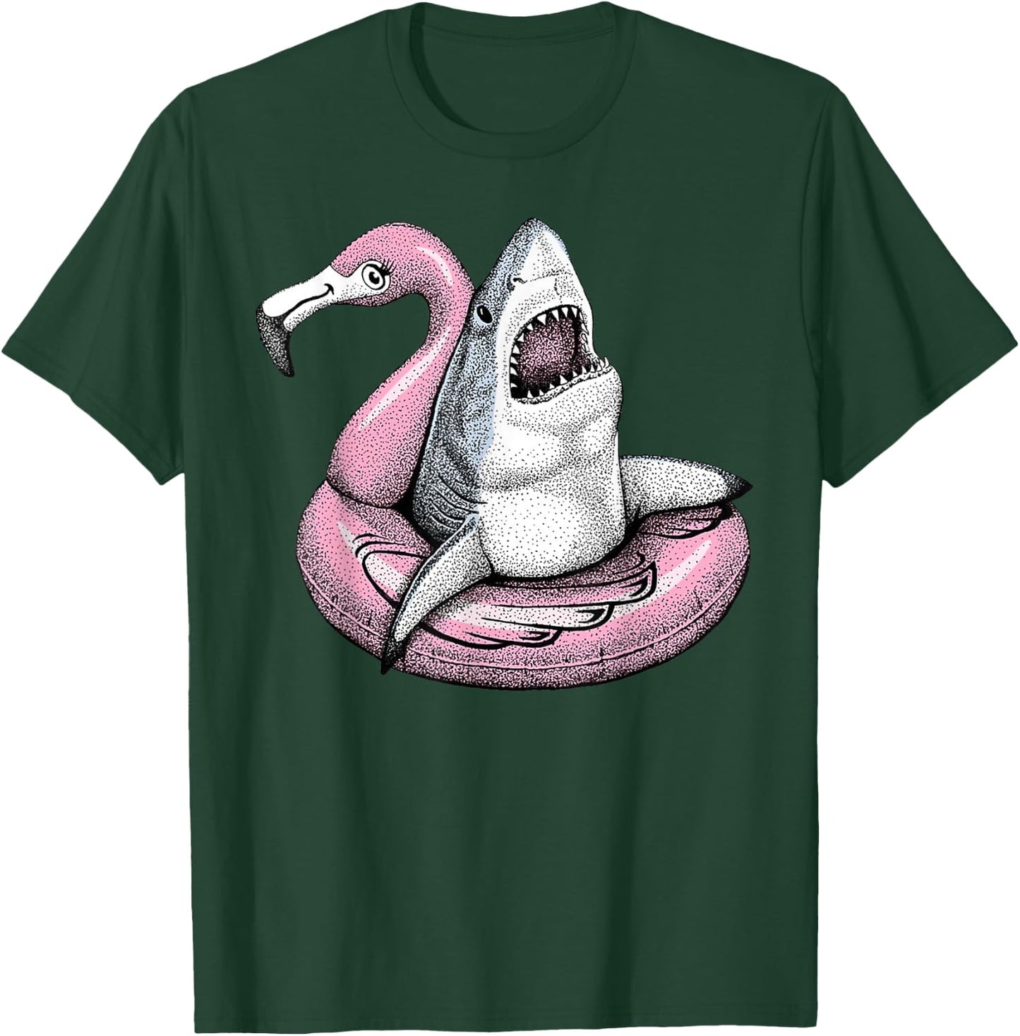 Hello Summer Matching Family Flamingo Pool Shark Beach T-Shirt - T-Shirt | Forest