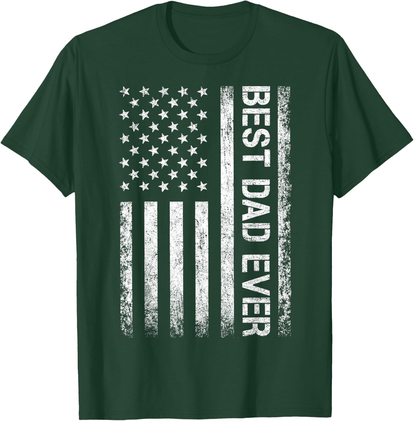 Best dad Ever US American Flag Gift Father's Day T-Shirt - T-Shirt | Forest