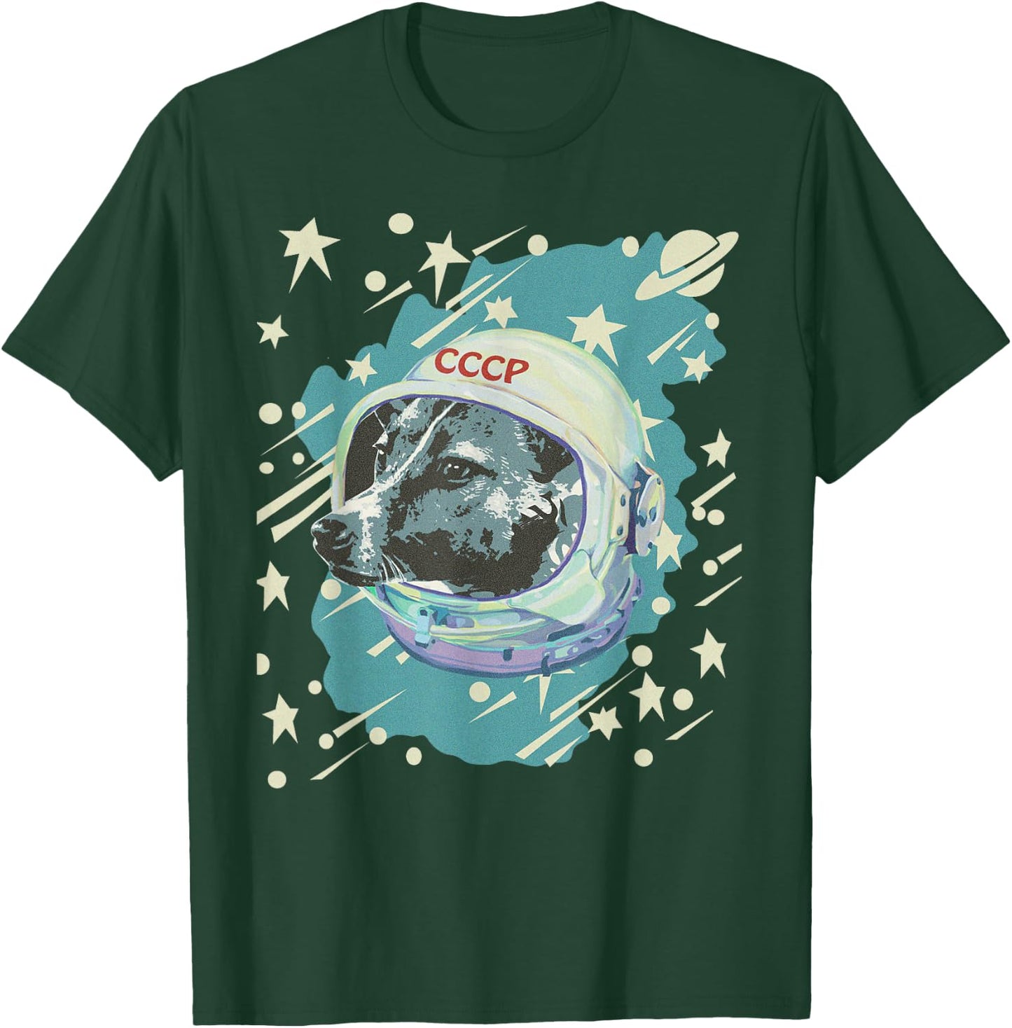 Soviet Union USSR T Shirt Russian Laika Dog Propaganda T-Shirt - T-Shirt | Forest