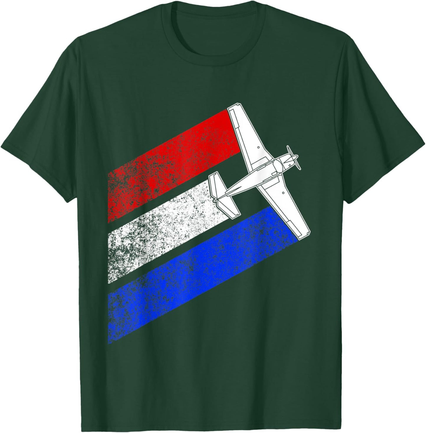 M20J Airplane Schematic Vintage American Flag Streaks Women Men T-Shirt - T-Shirt | Forest