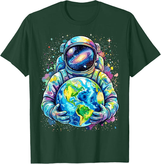 Astronaut Planet Earth Space T-Shirt - T-Shirt | Forest