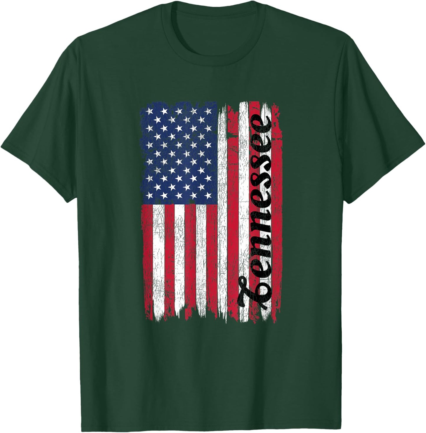 Tennessee TN American Flag Patriotic Tennessee T-Shirt - T-Shirt | Forest