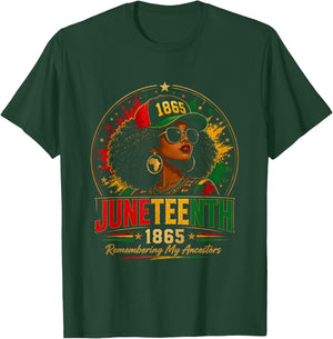 Juneteenth Remembering My Ancestors Black Women Juneteenth T-Shirt - T-Shirt | Forest