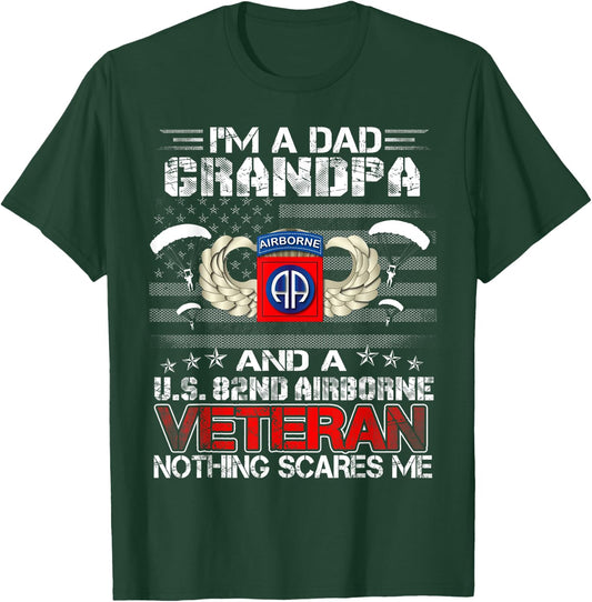 I'm A Dad Grandpa And A 82nd Airborne Veteran Father's Day T-Shirt - T-Shirt | Forest