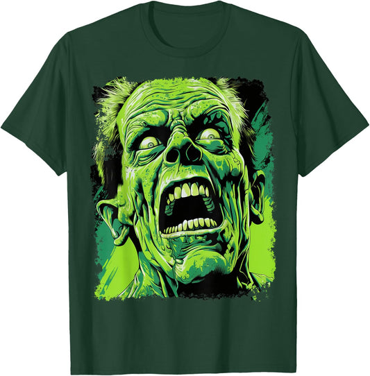 Classic Horror Green Evil Crazy Scientist Freak Halloween T-Shirt - T-Shirt | Forest