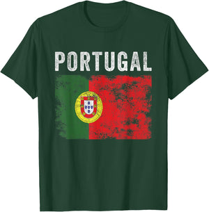 Portugal Flag Distressed - Men Women Kids - Portuguese Flag T-Shirt - T-Shirt | Forest