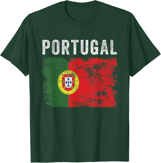 Portugal Flag Distressed - Men Women Kids - Portuguese Flag T-Shirt - T-Shirt | Forest
