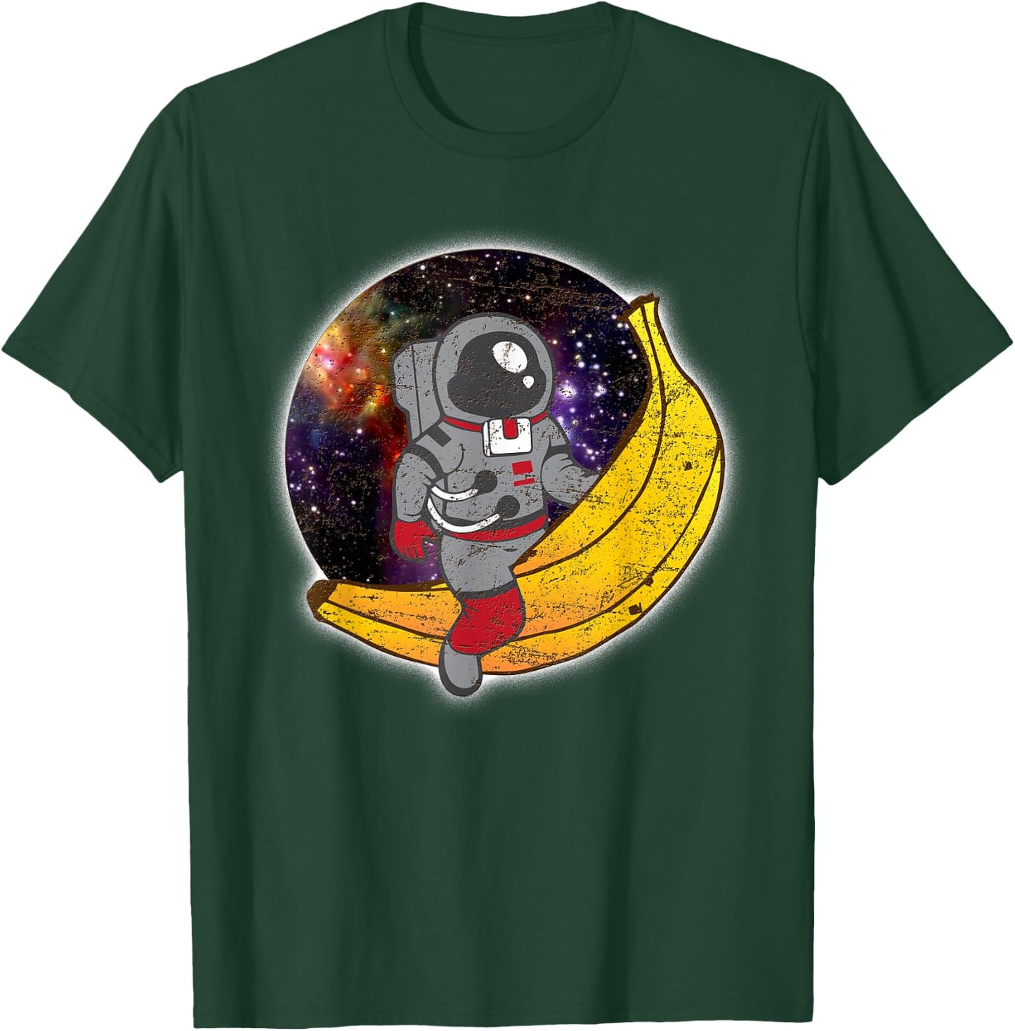 Funny Space Moon Astronaut Rides on a Banana in Space Gift T-Shirt - T-Shirt | Forest