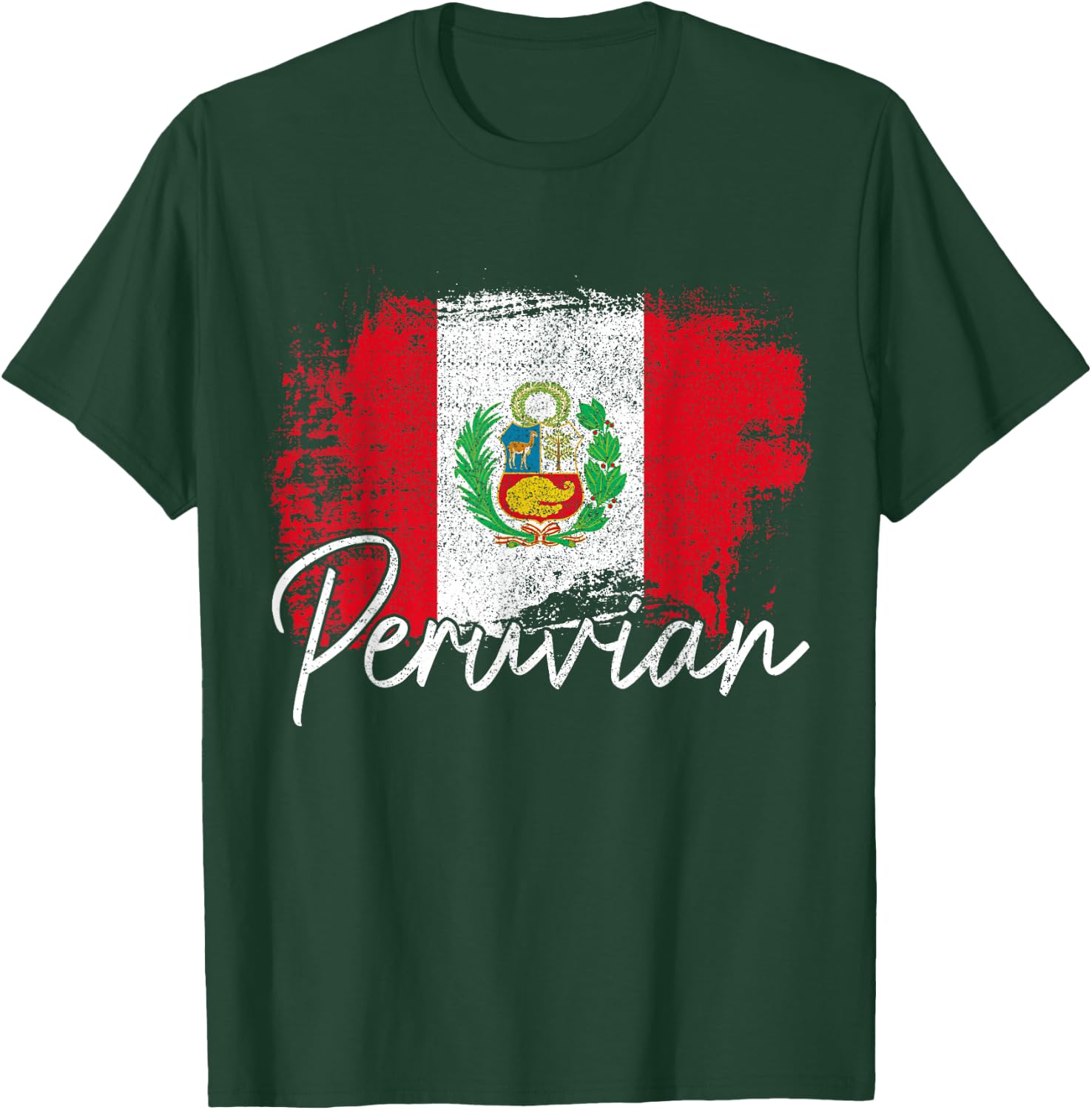Peru Vintage Flag Peru Pride Roots T-Shirt - T-Shirt | Forest
