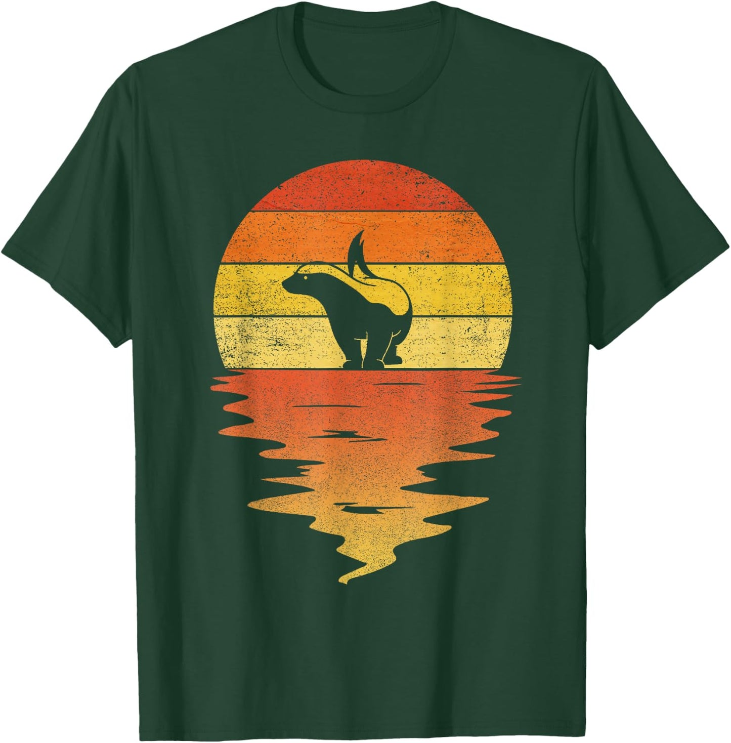 Honey Badger Shirt 70s Retro Sunset Vintage Honey Badger T-Shirt - T-Shirt | Forest