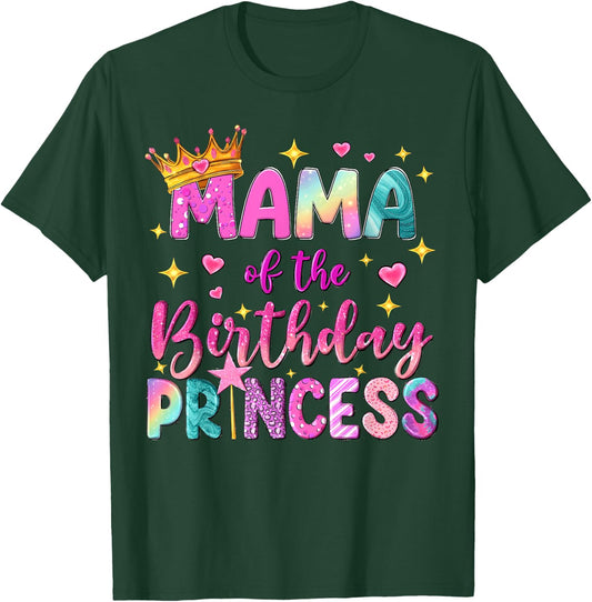 Mama of The Birthday Princess Girl Party Matching Family T-Shirt - T-Shirt | Forest