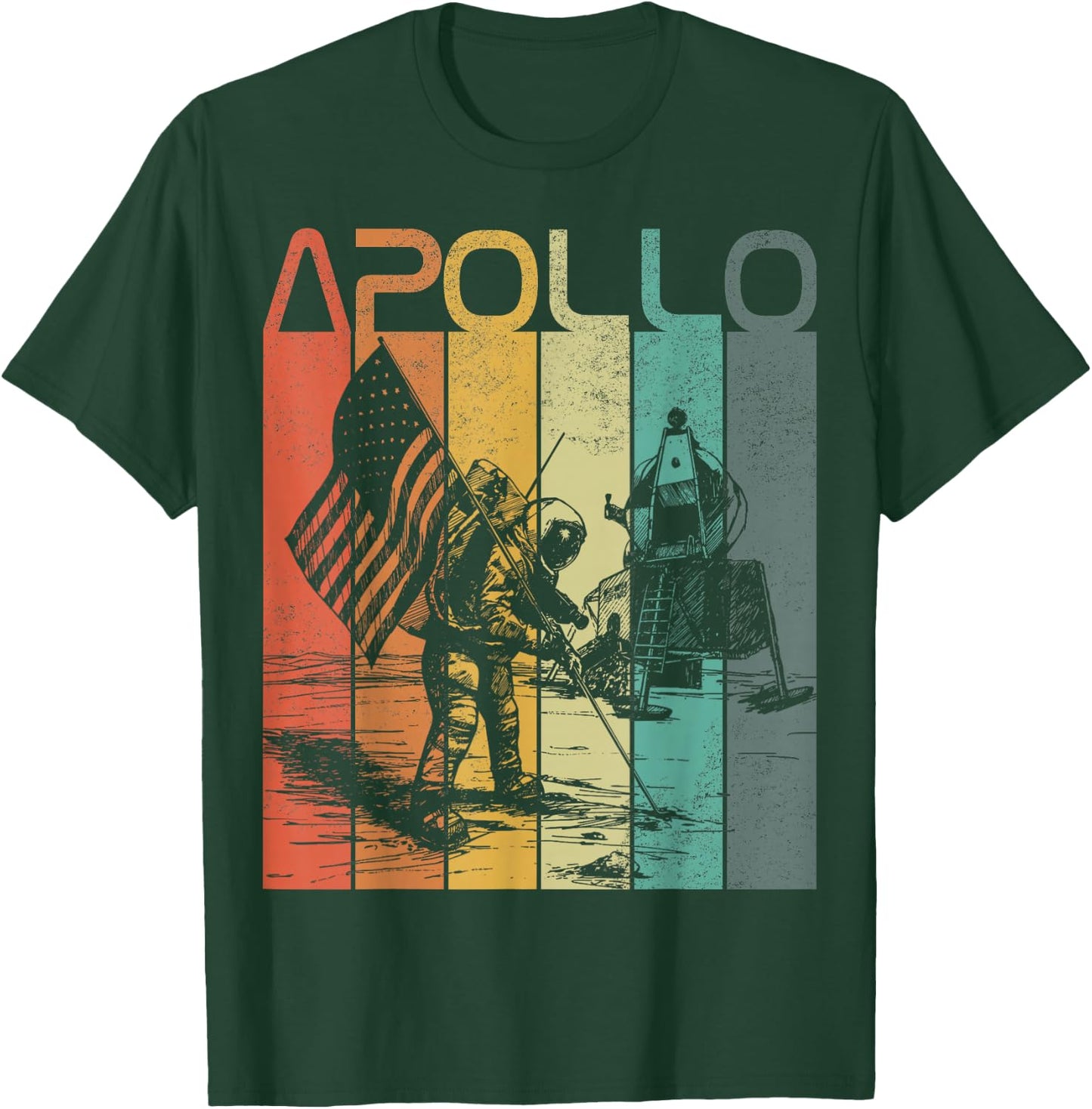 NASA Apollo 50th Retro Vintage Space T-Shirt - T-Shirt | Forest