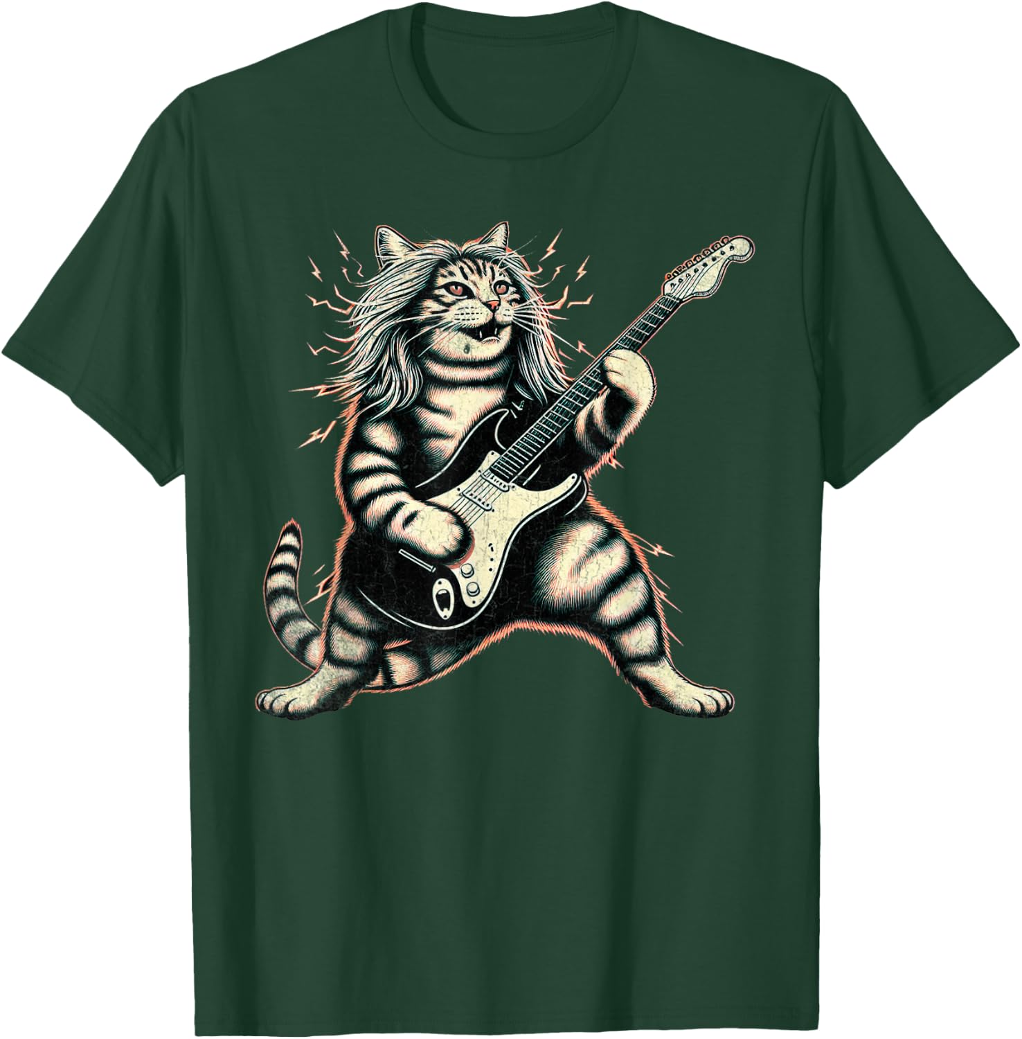 Funny Heavy Rock Band Cat Gifts Cat Mom Dad T-Shirt - T-Shirt | Forest