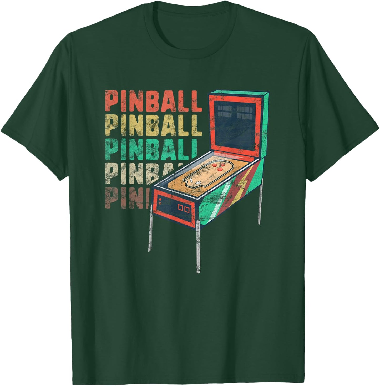Retro Flipper Machine Women Men Gamer Geek Vintage T-Shirt - T-Shirt | Forest