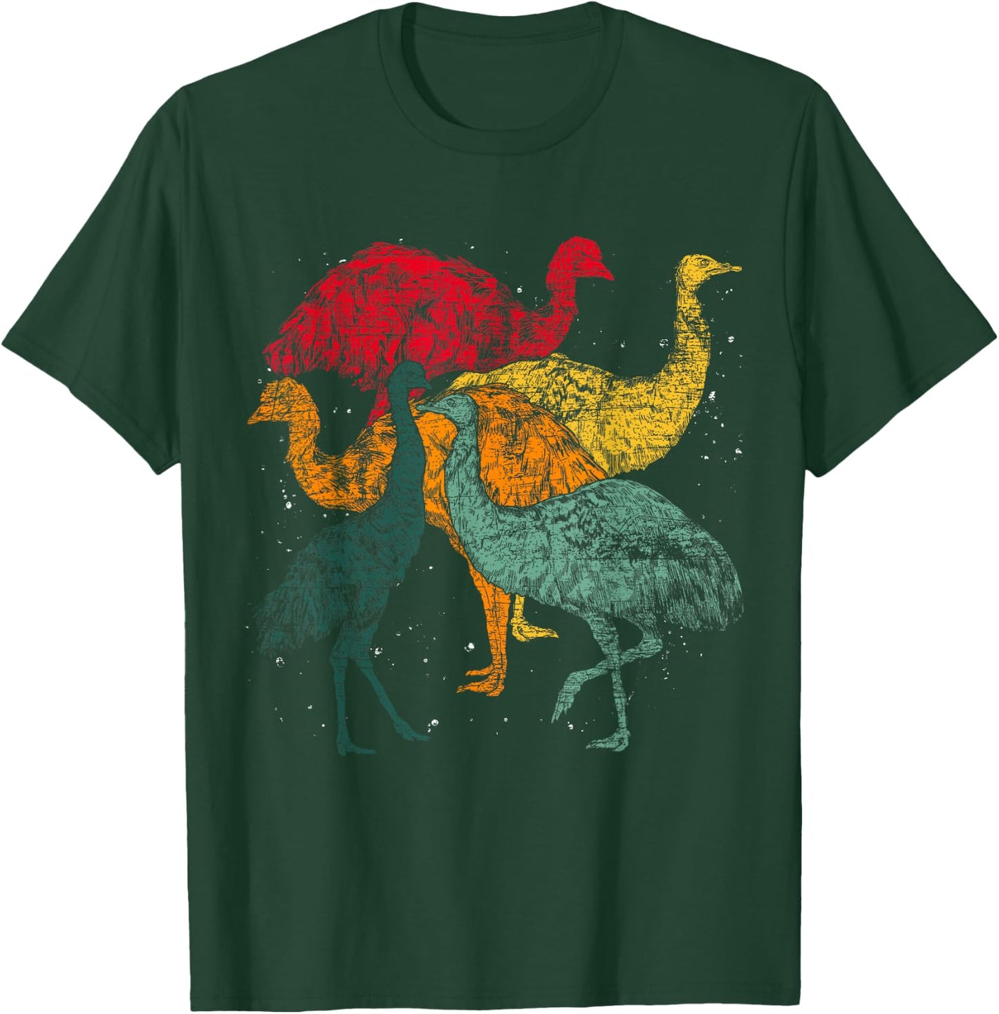 Retro Australian Animal Emu Lover Flightless Bird Emu T-Shirt - T-Shirt | Forest