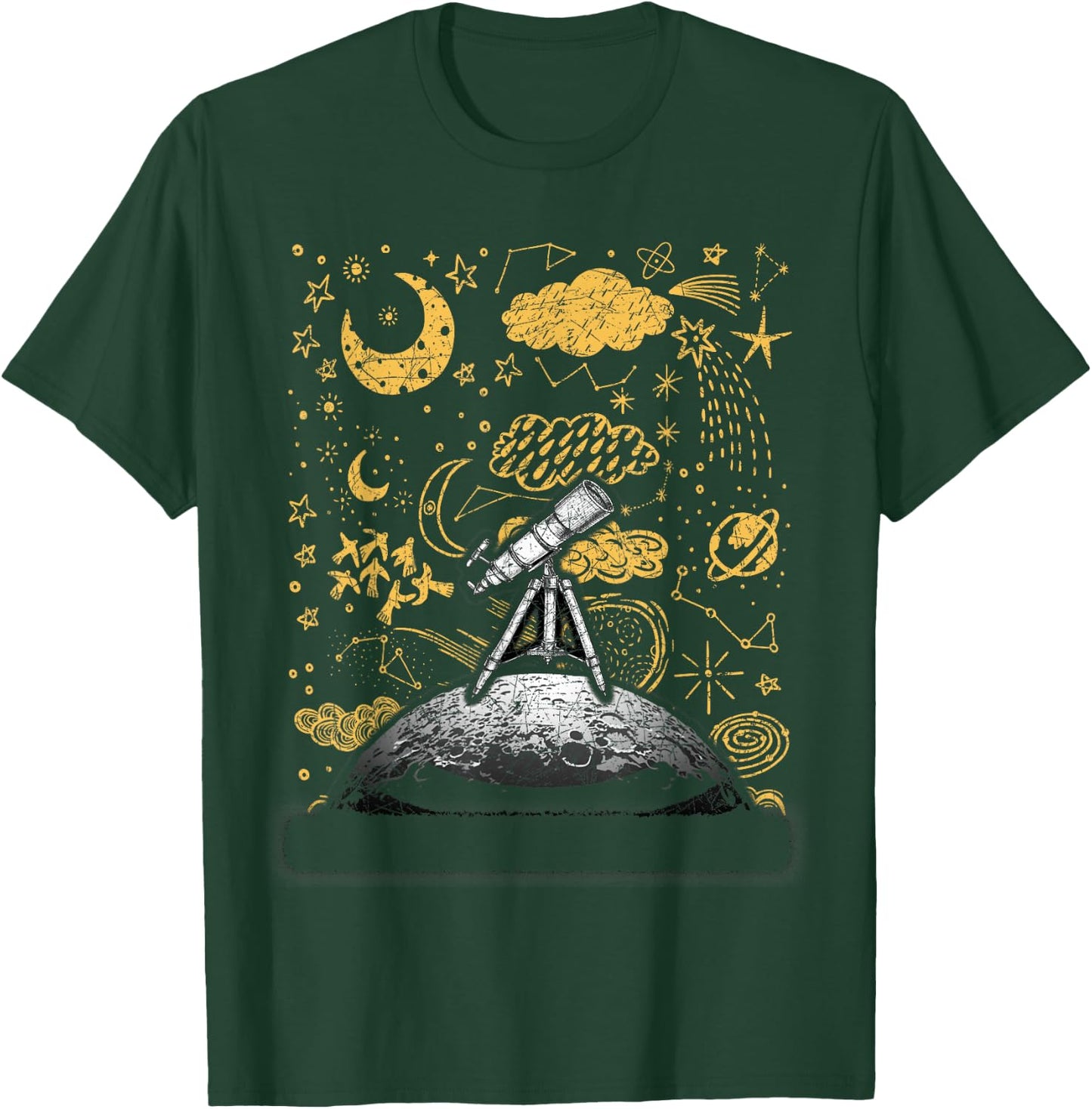 Moon Spaceship Astronomy Planets Astronaut T-Shirt - T-Shirt | Forest