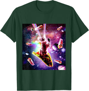 Space Cat Laser Eyes Burrito Taco Rainbow Galaxy Meme Gift Women Kids T-Shirt - T-Shirt | Forest