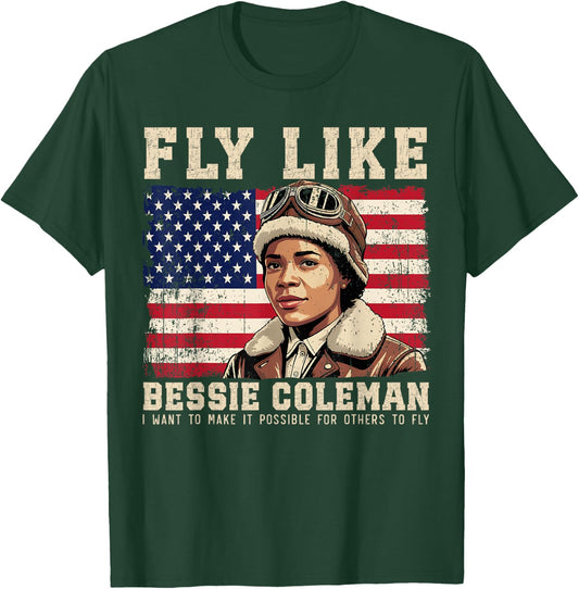 Bessie Coleman – First Black Female Pilot Tribute T-Shirt - T-Shirt | Forest