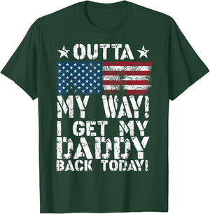Cool I Get My Daddy Back Today | Funny Military Child Gift Small T-Shirt - T-Shirt | Forest