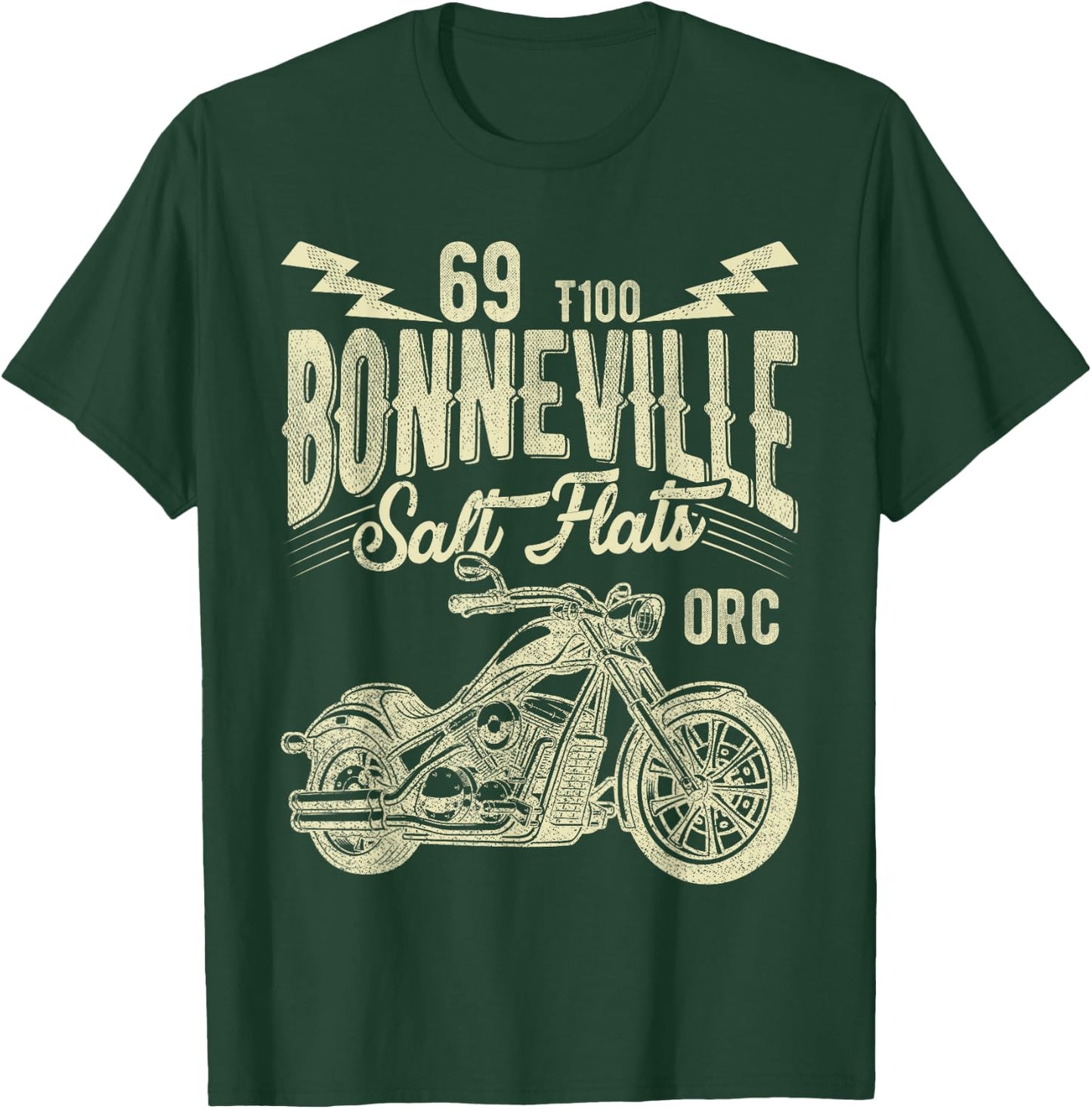 Retro Motorcycle Rider Funny Bonneville Salt Flats Vintage T-Shirt - T-Shirt | Forest