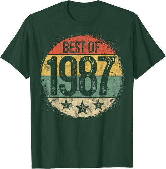 Best of 1987 38th Birthday Gifts Women 38 Year Old T-Shirt - T-Shirt | Forest