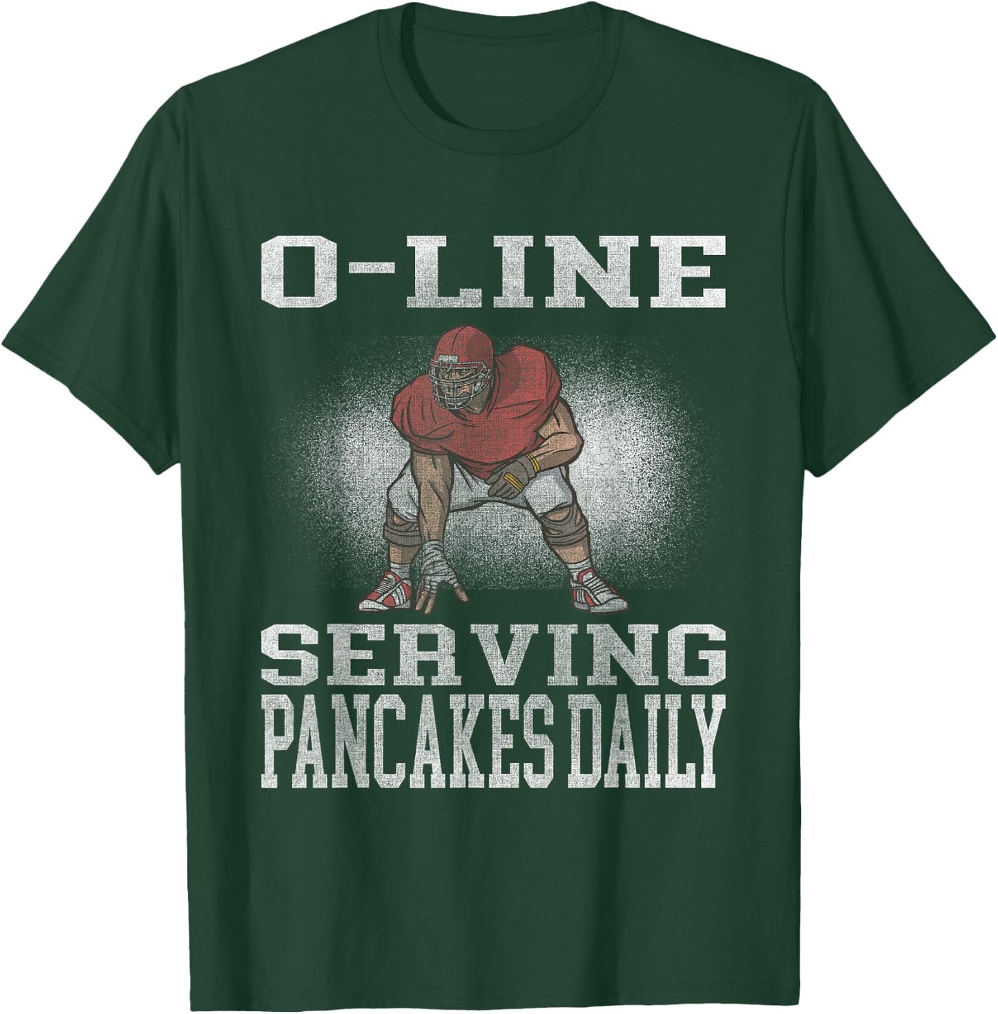 Football Lineman Serving Pancakes Offensive LIne T-Shirt - T-Shirt | Forest